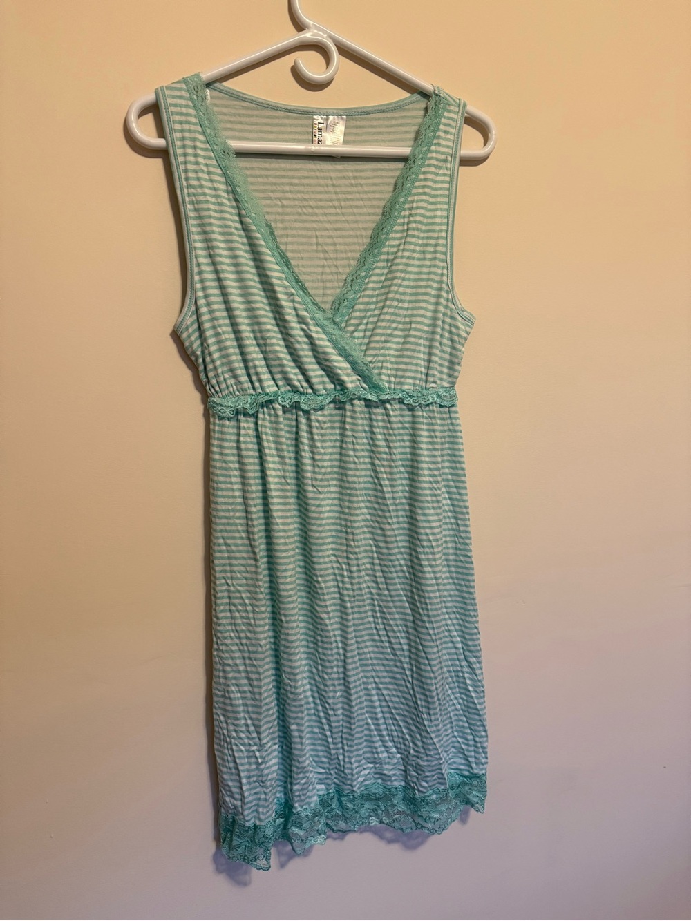 Lamaze Mint Green & White Striped Sleeveless Chemise